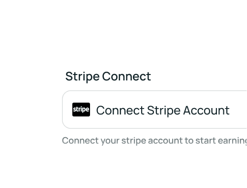 Preview of the Connect Stripe Account button