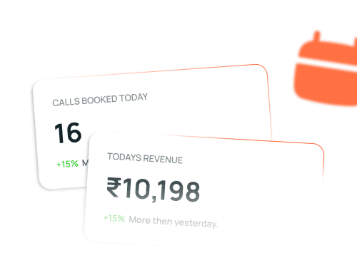 Preview of calls booked and revenue earned today