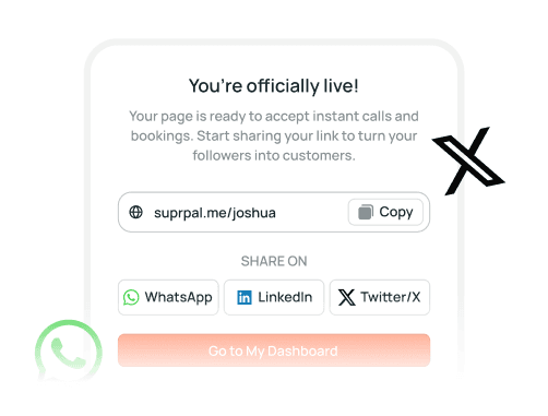Preview of the share-your-link screen